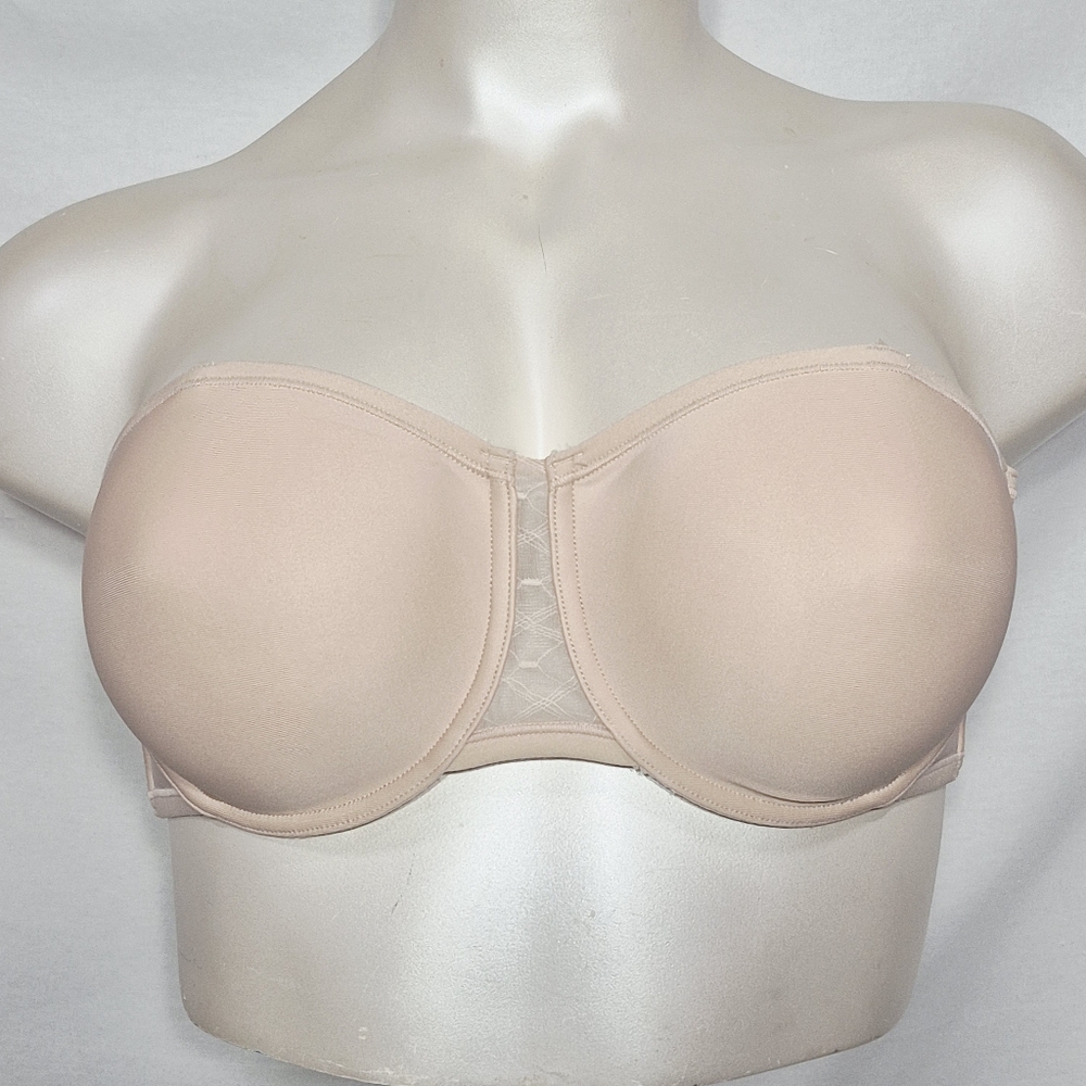 38D Vanity Fair 74381 Beauty Back Everyday Strapless UW Bra Nude NWOT w/Straps